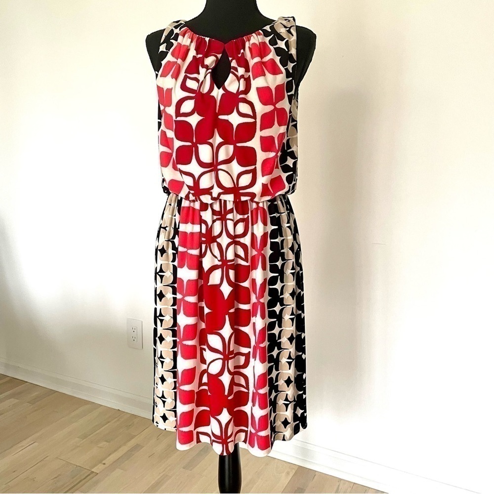 Maggy L. Abstract Floral Sleeveless Dress. Size 8